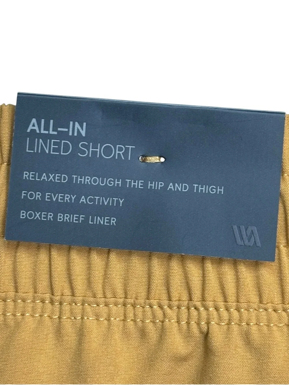 VRST Men’s 7” All-In Lined Shorts Palomino Gold Size S NWT Flawed